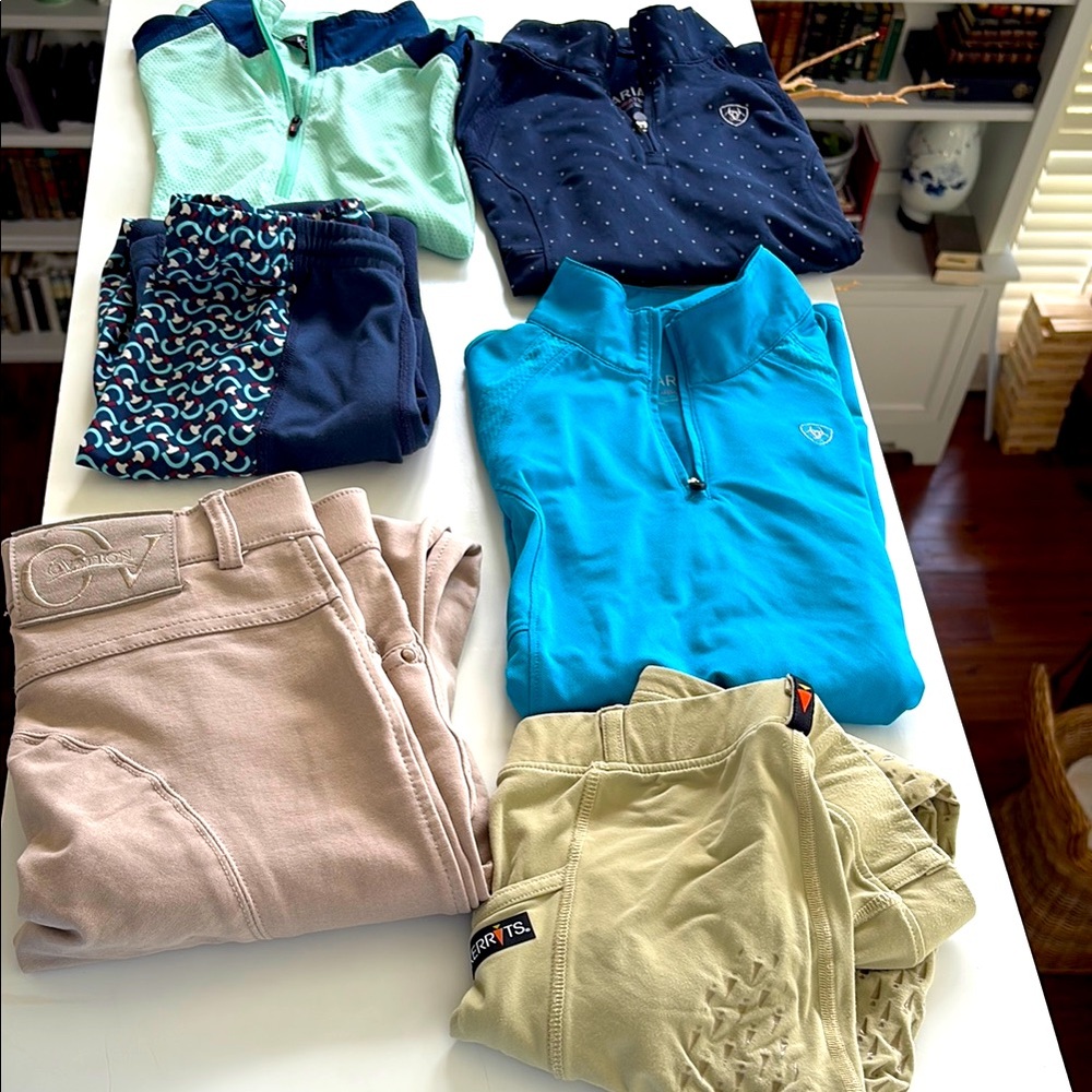 Bundle of girls riding shirt and pants. M/L